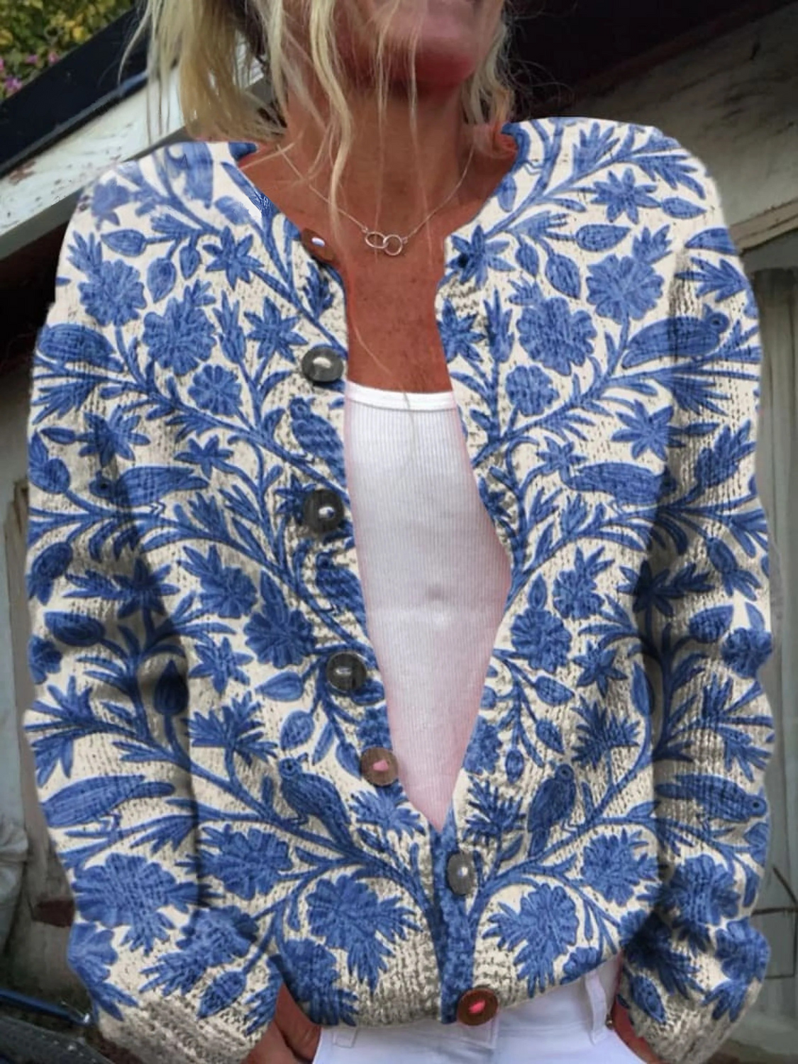 JADE | FLORAL BUTTONED CARDIGAN