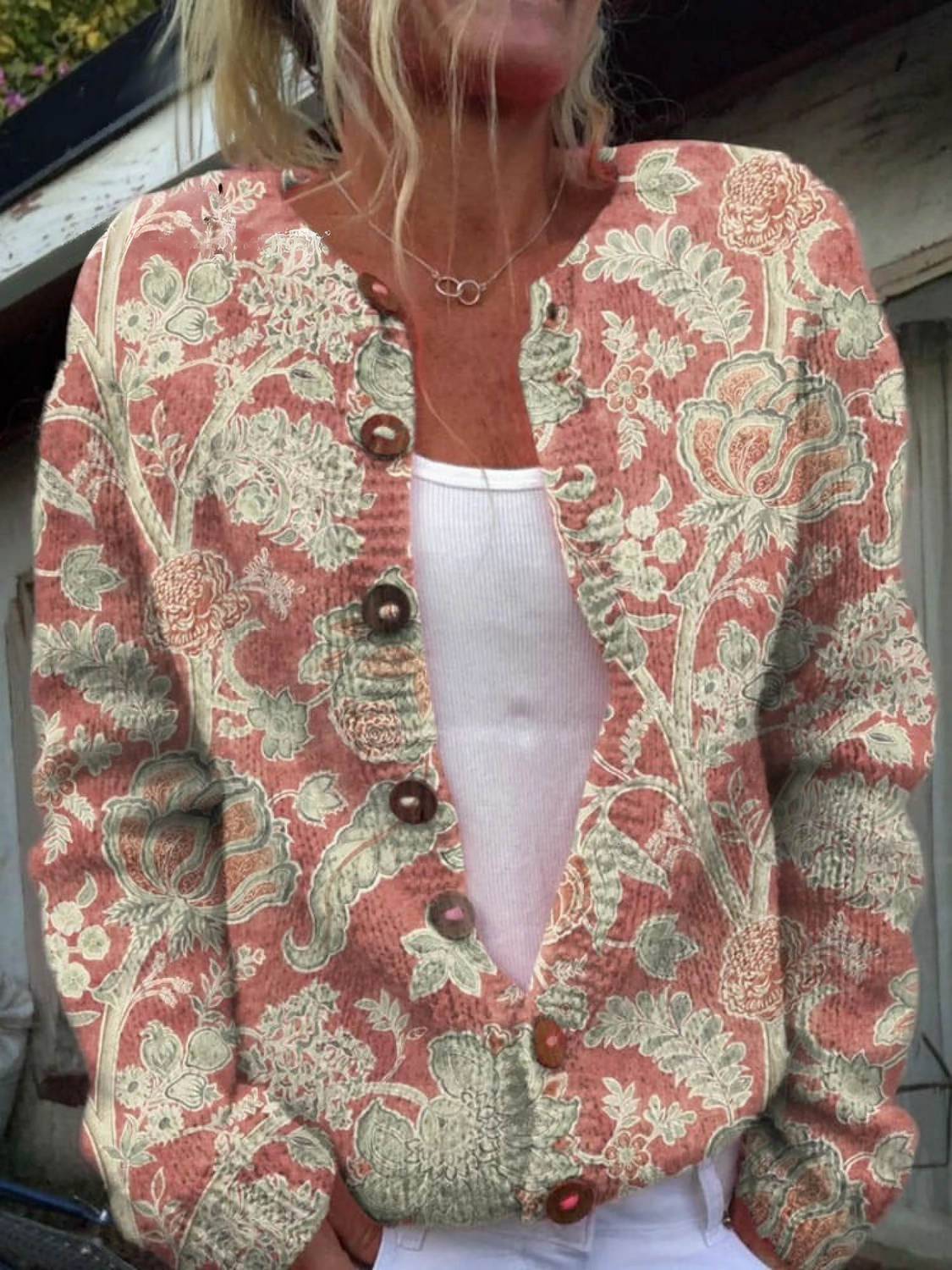 JADE | FLORAL BUTTONED CARDIGAN