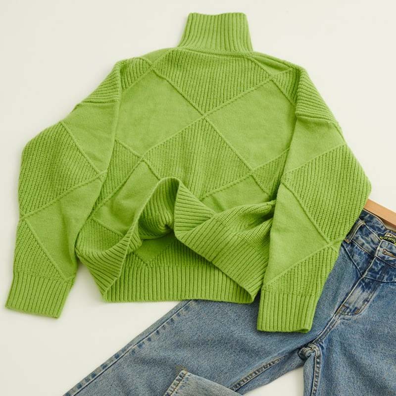 ARIA | TEXTURED TURTLENECK KNIT SWEATER