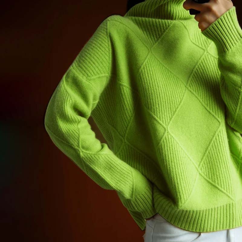ARIA | TEXTURED TURTLENECK KNIT SWEATER