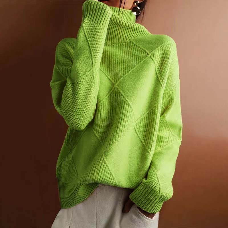 ARIA | TEXTURED TURTLENECK KNIT SWEATER
