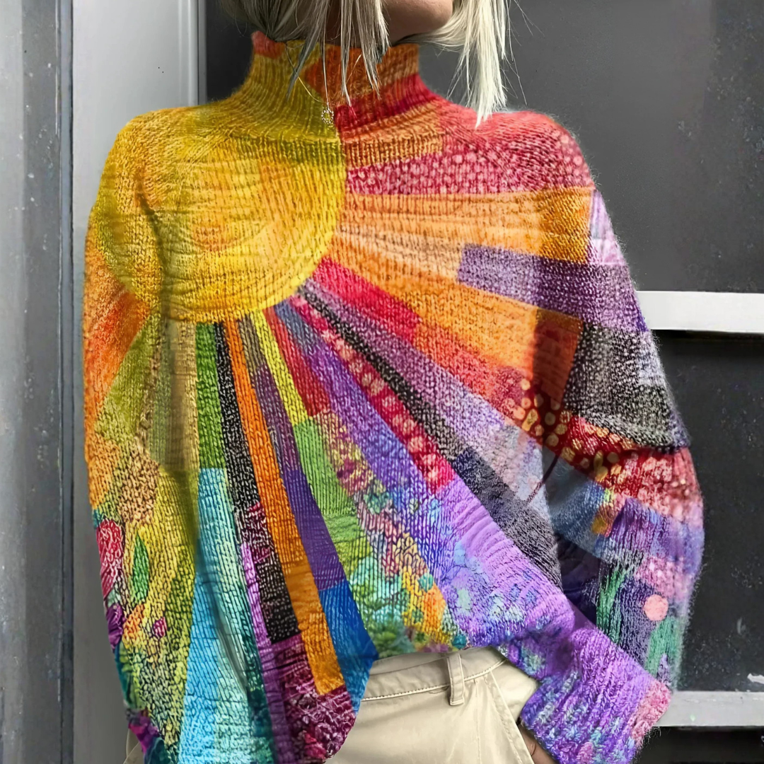 AMARA | CHEERFUL COLORFUL TURTLENECK SWEATER