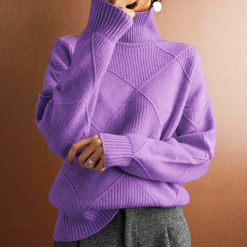 ARIA | TEXTURED TURTLENECK KNIT SWEATER