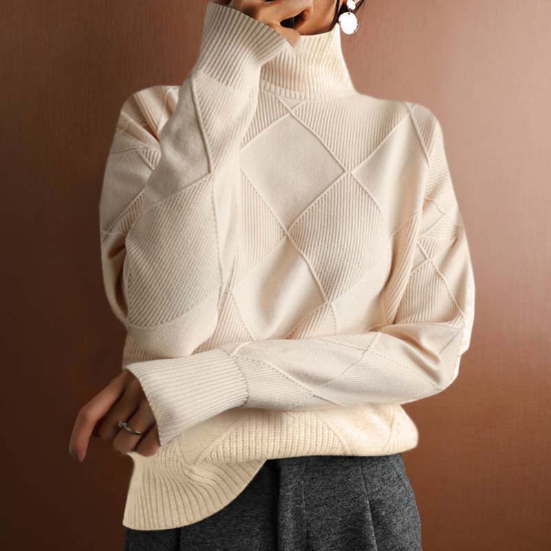ARIA | TEXTURED TURTLENECK KNIT SWEATER