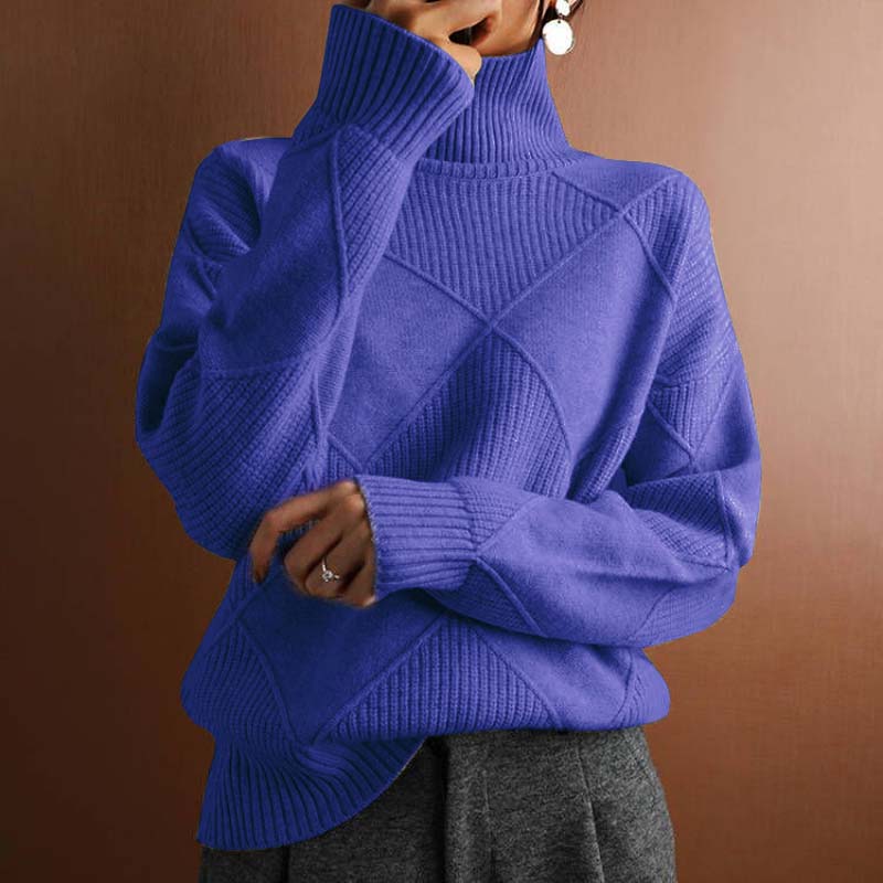 ARIA | TEXTURED TURTLENECK KNIT SWEATER