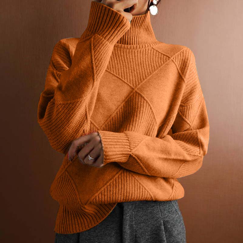 ARIA | TEXTURED TURTLENECK KNIT SWEATER