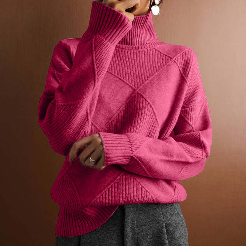 ARIA | TEXTURED TURTLENECK KNIT SWEATER