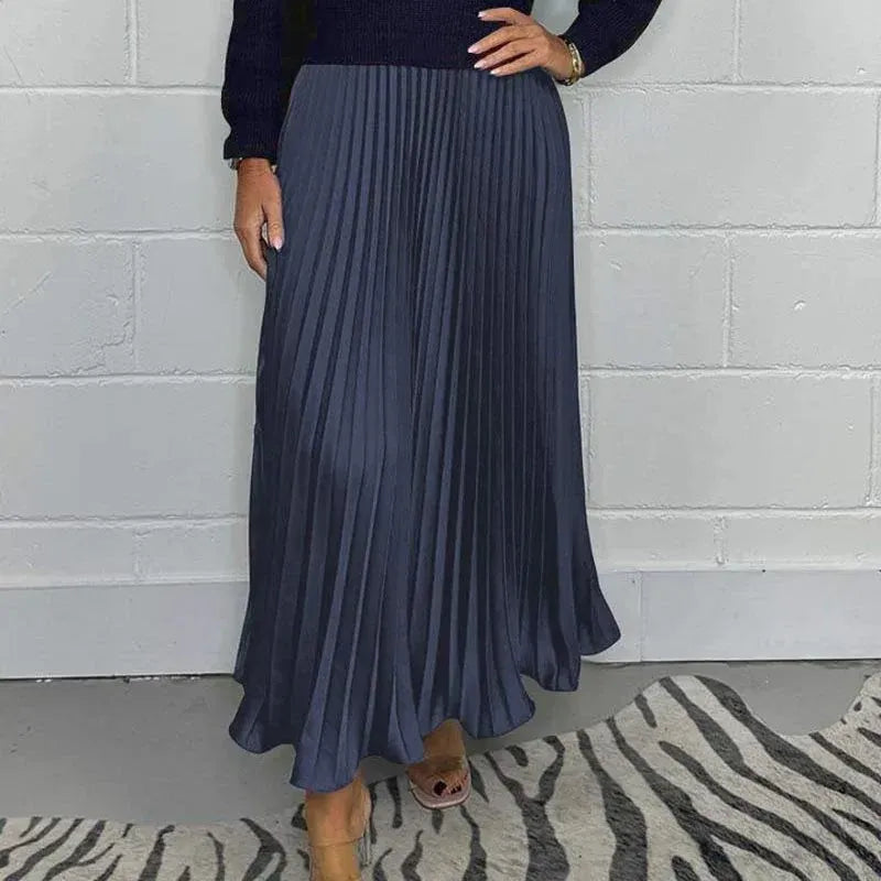 CAMILLA | MAXI DRESS WITH SWEATER & PLEATED SKIRT