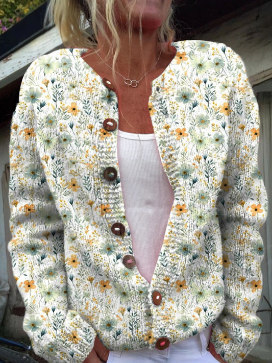 JADE | FLORAL BUTTONED CARDIGAN