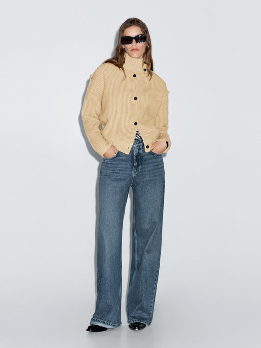 SOLENNE | COZY TURTLENECK CARDIGAN