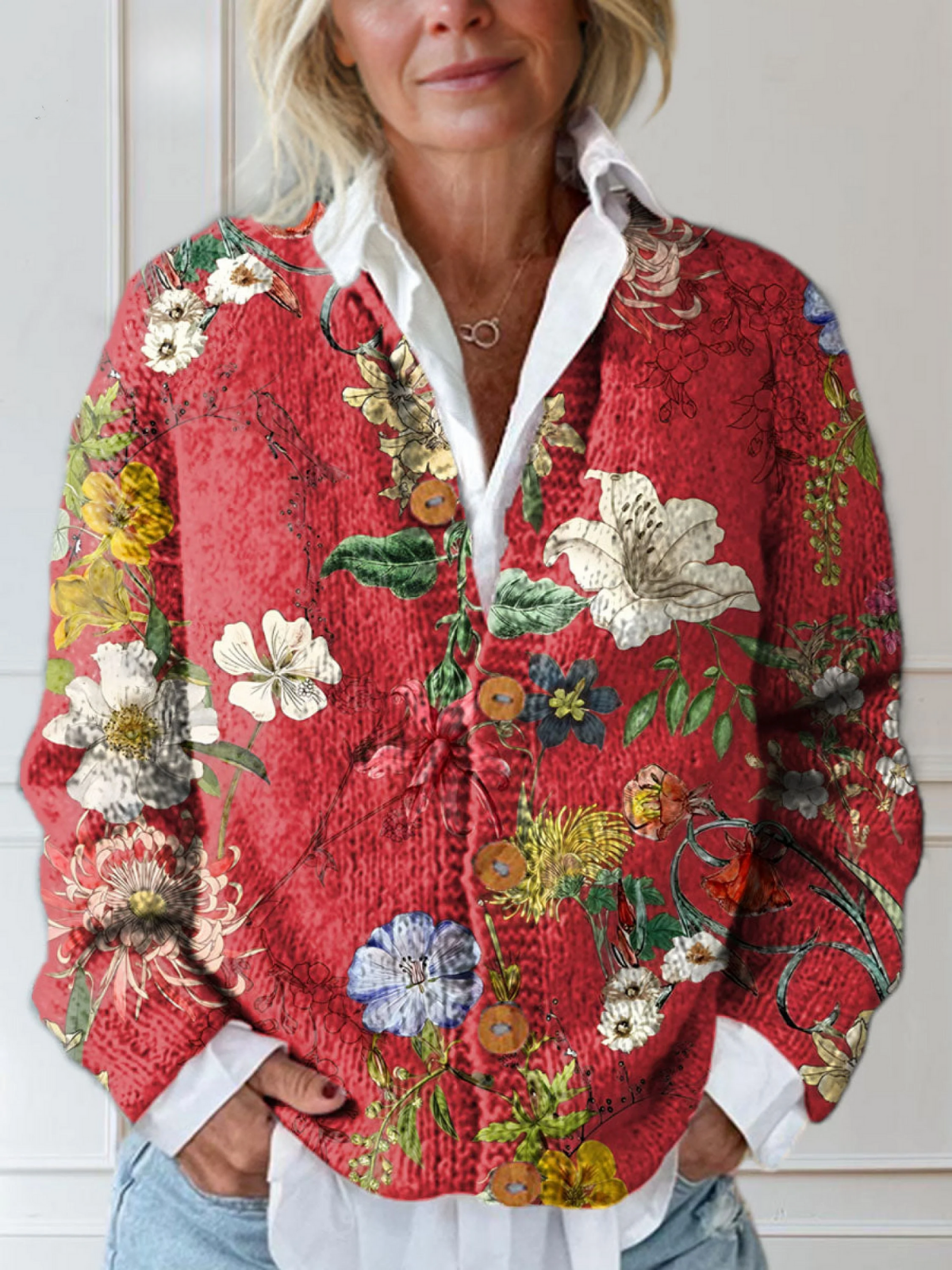 LIZETH | VINTAGE FLORAL CARDIGAN SWEATER