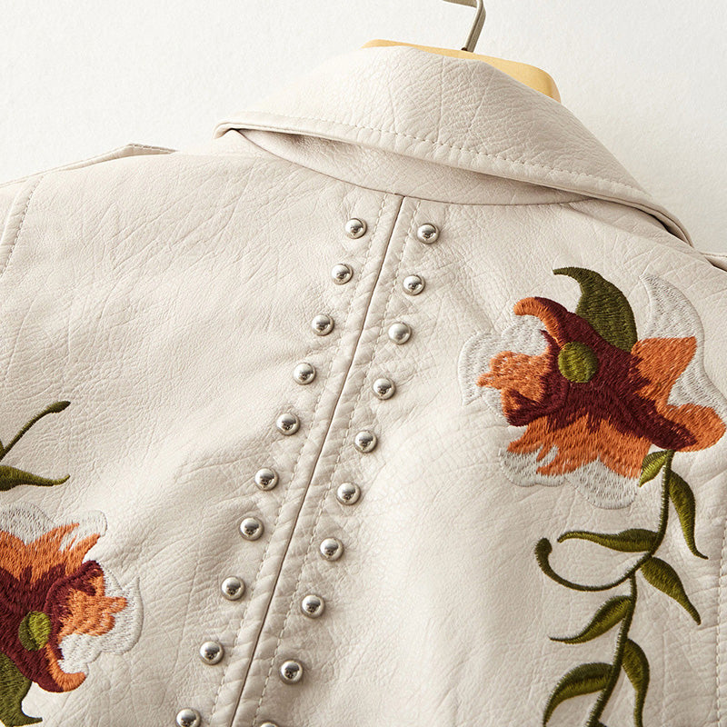 ELARA | EMBROIDERED MOTO JACKET