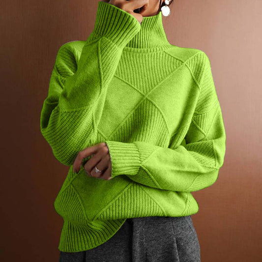 ARIA | TEXTURED TURTLENECK KNIT SWEATER