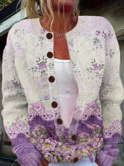 LIZETH | VINTAGE FLORAL CARDIGAN SWEATER